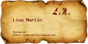 Liss Martin névjegykártya